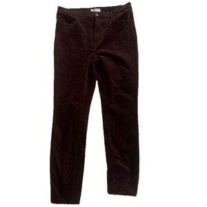 LOFT Women’s Corduroy Skinny Pants Maroon High Waist Size 10 / 30